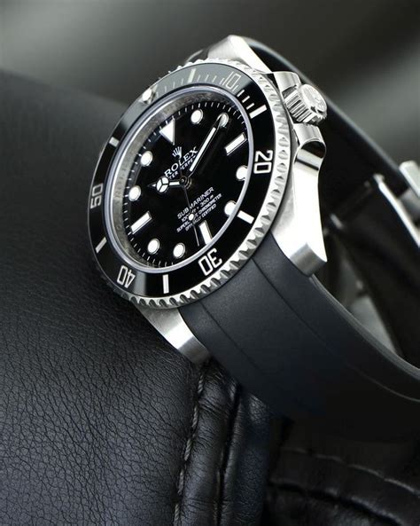 curved leather straps for rolex submariner|rolex submariner on rubber strap.